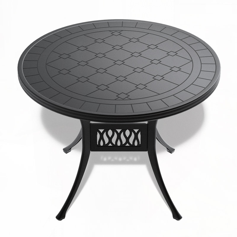 Table de salle à manger de patio avec espace Sroage, structure en aluminium