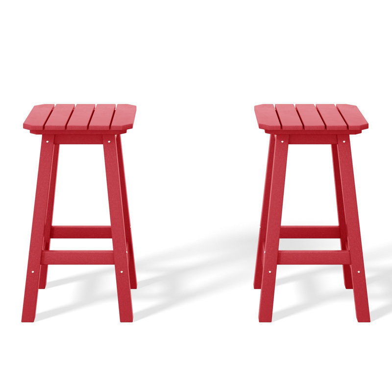 Tabouret de comptoir carré 24 po Laguna, Rouge