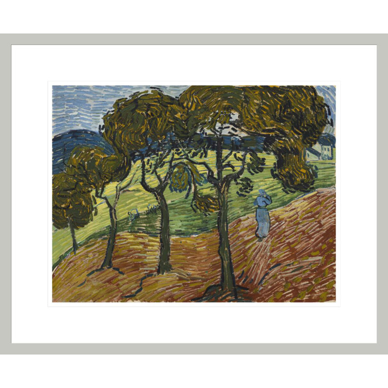 Paysage avec personnages de Vincent van Gogh - Reproduction giclée encadrée, 17,75 po H x 21,45 po L