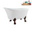 Baignoire de trempage sur pied 51 po en acrylique avec bonde, pattes et plateau en bambou Streamline-72770757-76231166