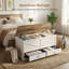 Banc de rangement Farmhouse avec 2 tiroirs en tissu-440719018