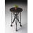 23" Black Industrial Rolling Round End Table