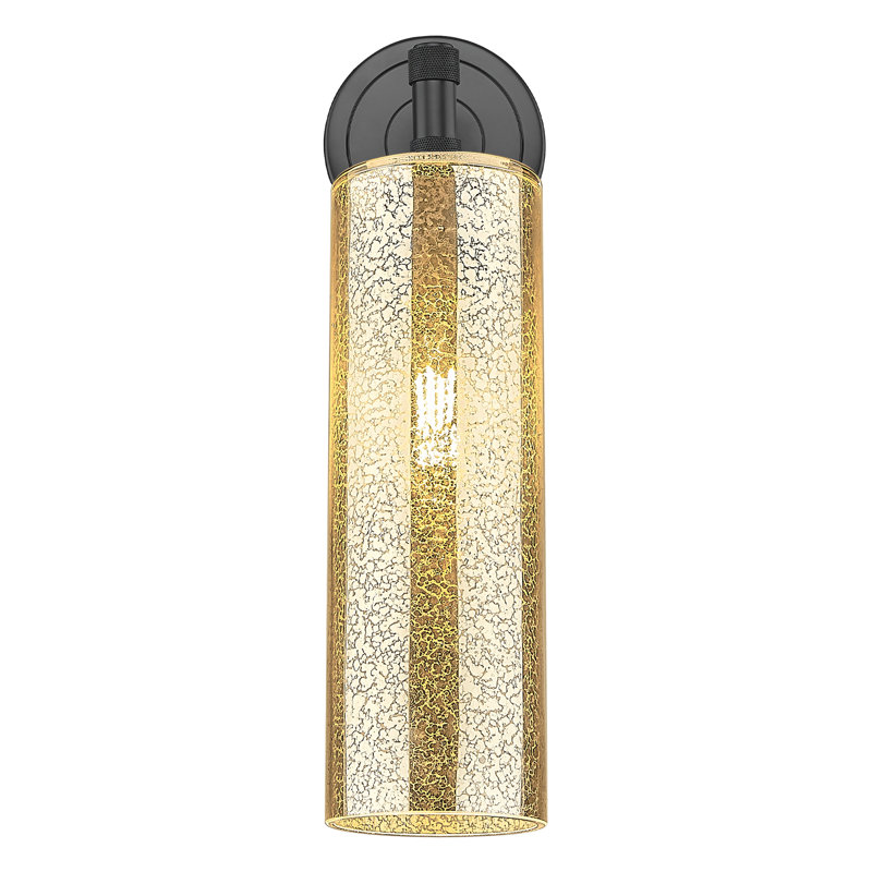 Applique murale 1 lumière Crown Point, Noir mat, Mercure, H 15 po x l 3,88 po x P 6,5 po