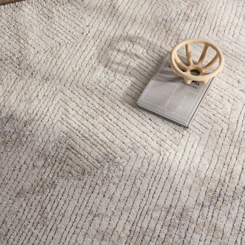 Rufta Geometric Ivory/Tan Area Rug (3'X10'), Runner 3' x 10'