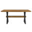  Table de salle à manger moderne brune 63 po, table de cuisine rectangulaire industrielle de luxe, base contemporaine en forme de X pour 6 personnes-134199226