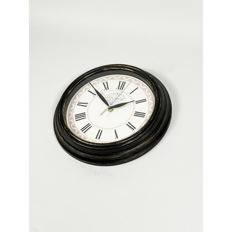 Kindig Wall Clock, Black/White