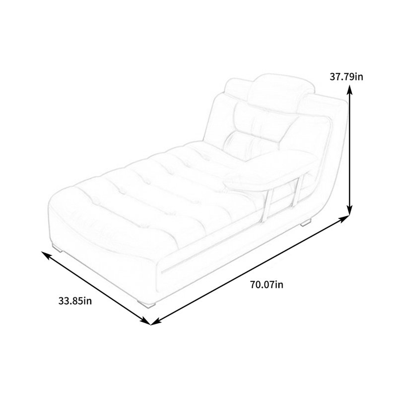 Fauteuil inclinable moderne en éponge haute densité, Brun, Orienté à gauche (vu de face)
