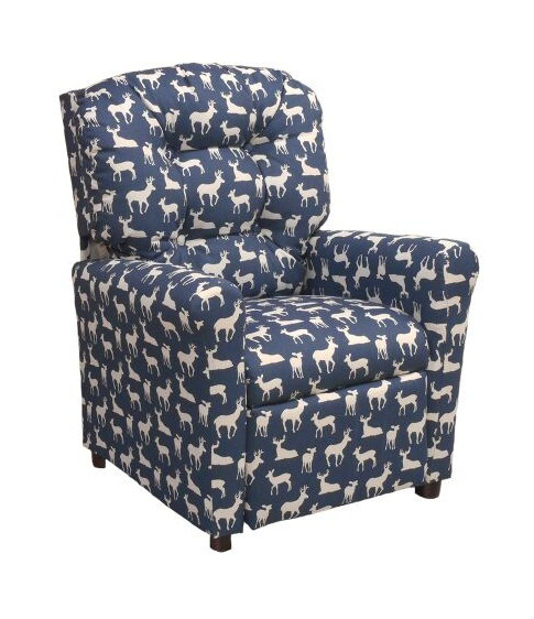 Figueroa Kids 13'' Recliner and Ottoman, Navy