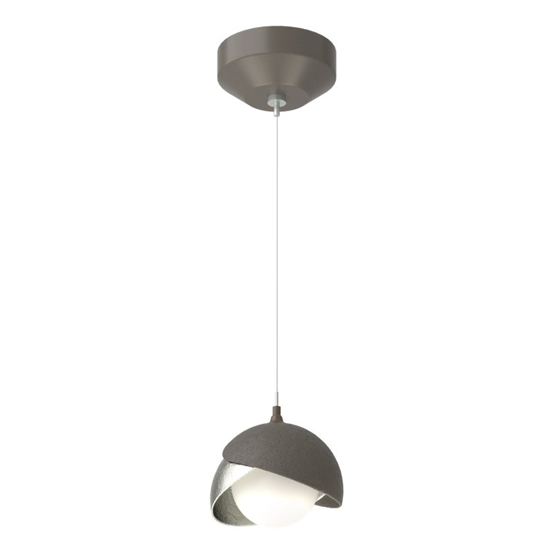 Brooklyn 1 - Light Single Globe Pendant, Dark Smoke, Sterling