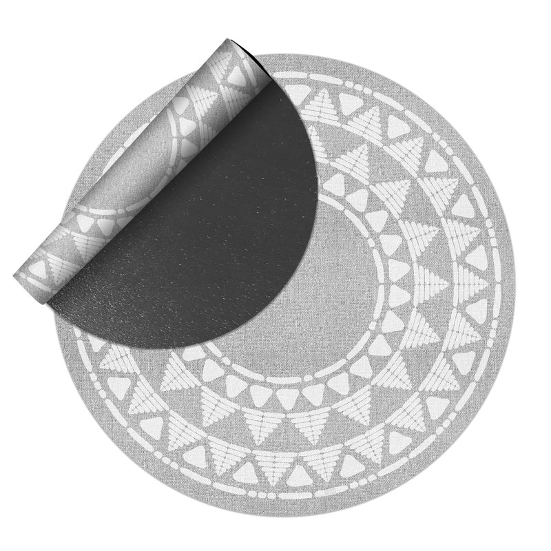 Round Adryel Vinyl 2.8mm Vinyl, Phthalate Free With Exclusive Printed Designs. Area Rug, Round 150cm
