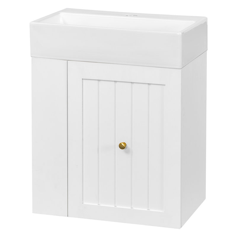 20-Inch Bathroom Vanity With Ceramic Sink, White