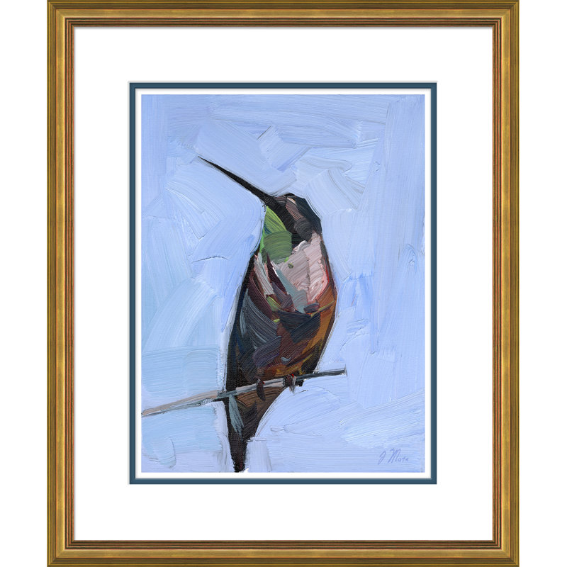 Colibri à gorge verte par Joseph Mota - peinture encadrée