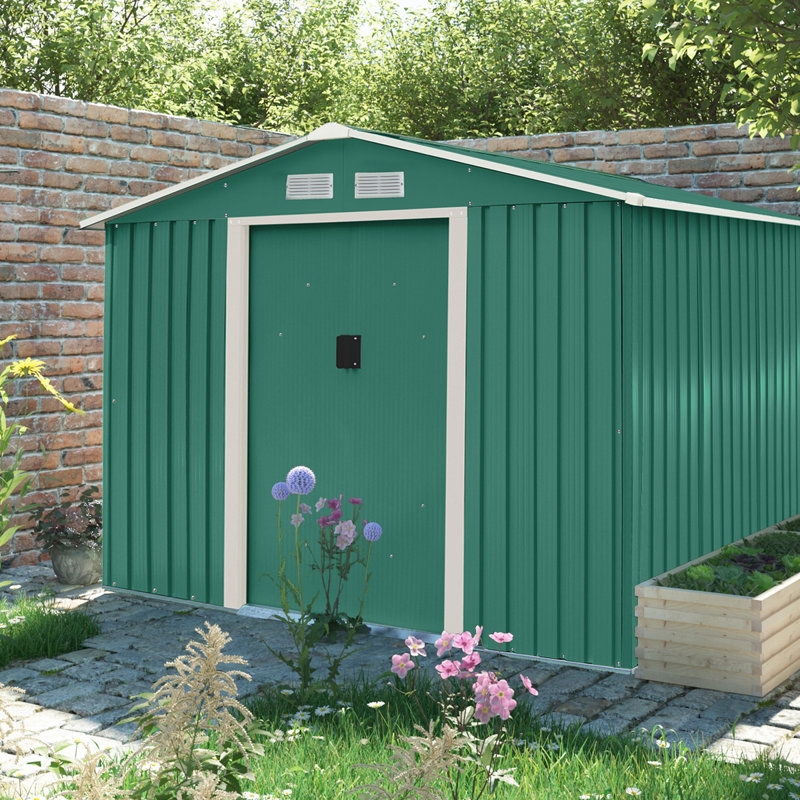 3.9 Ft. W x 3.1 Ft. D Metal Garden Shed, Green
