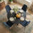 Folmar 39.5" W 5-Piece Round Dining Set with Chenille Chairs-95092221
