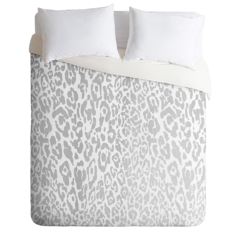 Ensemble de housse de couette en microfibre Glam, Housse de couette pour très grand lit et 2 très , Gris