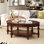 Table basse ovale en verre avec cadre en bois massif et tablette de rangement, table basse moderne Mid Century