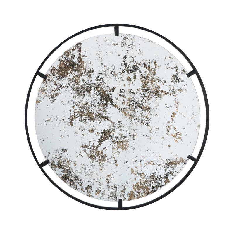 Miroir rond de style industriel D31,5 x 0,5 po Theodor