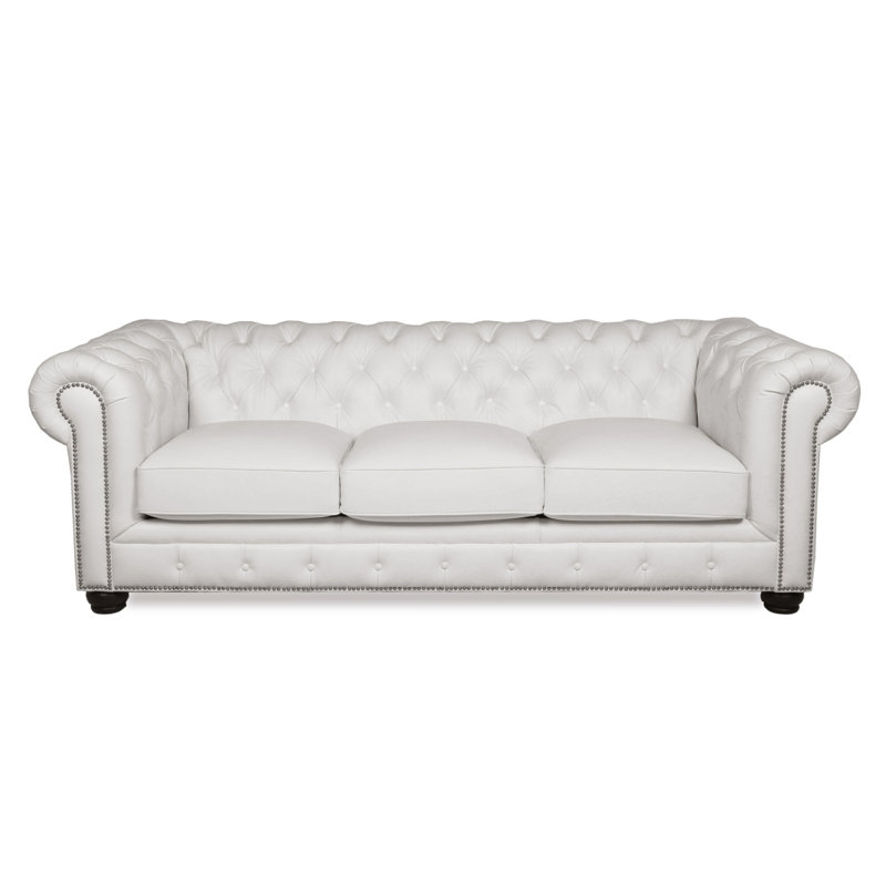Canapé clouté Chesterfield, Blanc