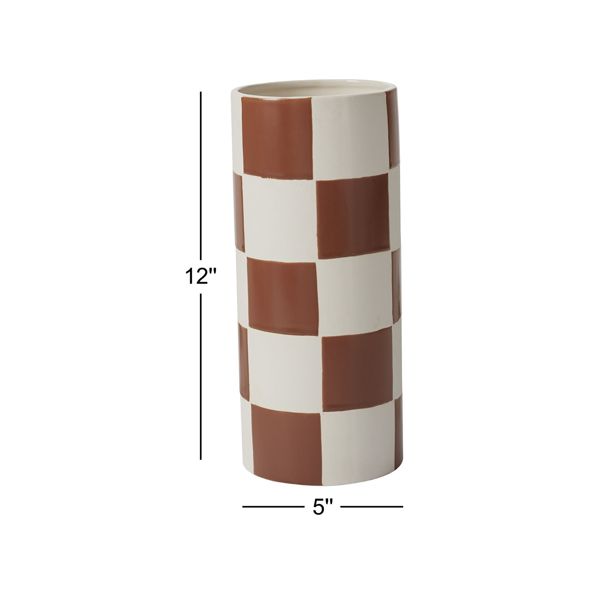 Cleveland Handmade Ceramic / Porcelain Table Vase, Terracotta, 12" H x 5" W x 5" D