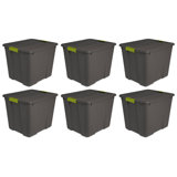 Sterilite 20 Gallon Stackable Plastic Storage Tote Bin with Lid