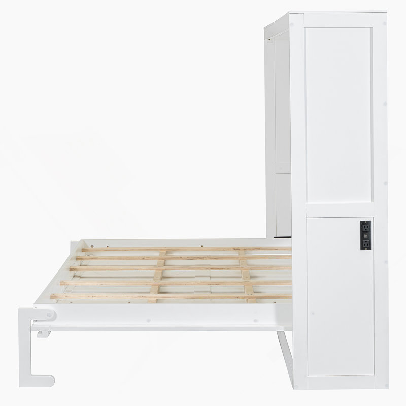 Lit escamotable Woden, Lit double, Blanc