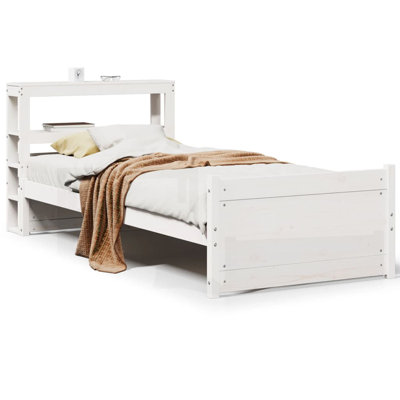 Bed Frame With Headboard Without Mattress White