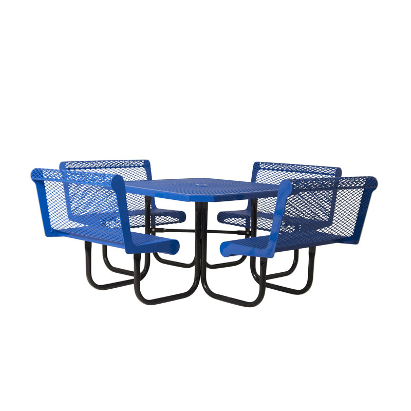 Table de octogone avec bancs avec dossiers