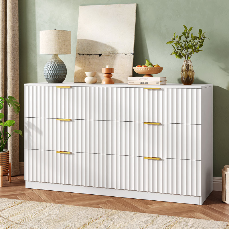 Commode 6 tiroirs Ishiro, Blanc