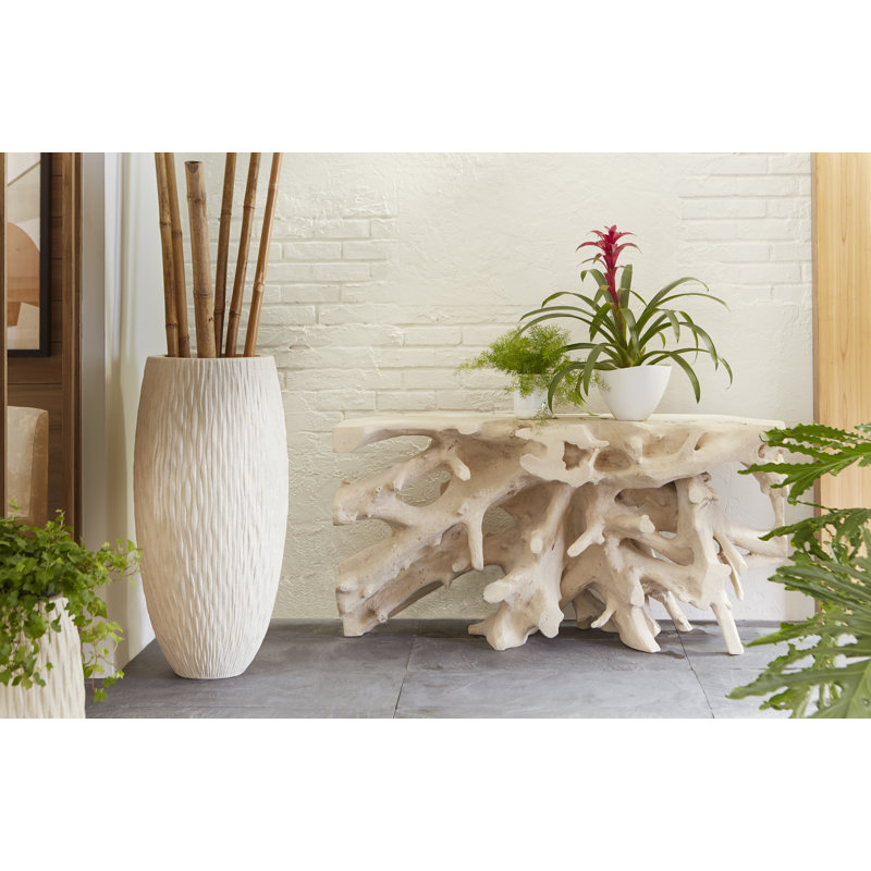 Pot de fleurs en résine Citrana, H 39 po x l 18 po x P 18 po, Blanc
