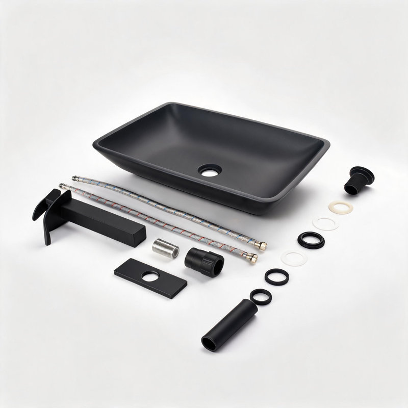 IAK 14 " 1 " Tall Glass Bathroom Sink