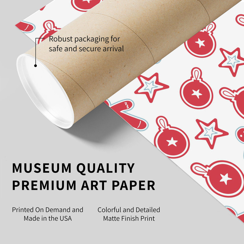 «Holiday Christmas Presents & Ginger Bread Man», impression d'art moderne sans cadre, H 28 po x l 28 po
