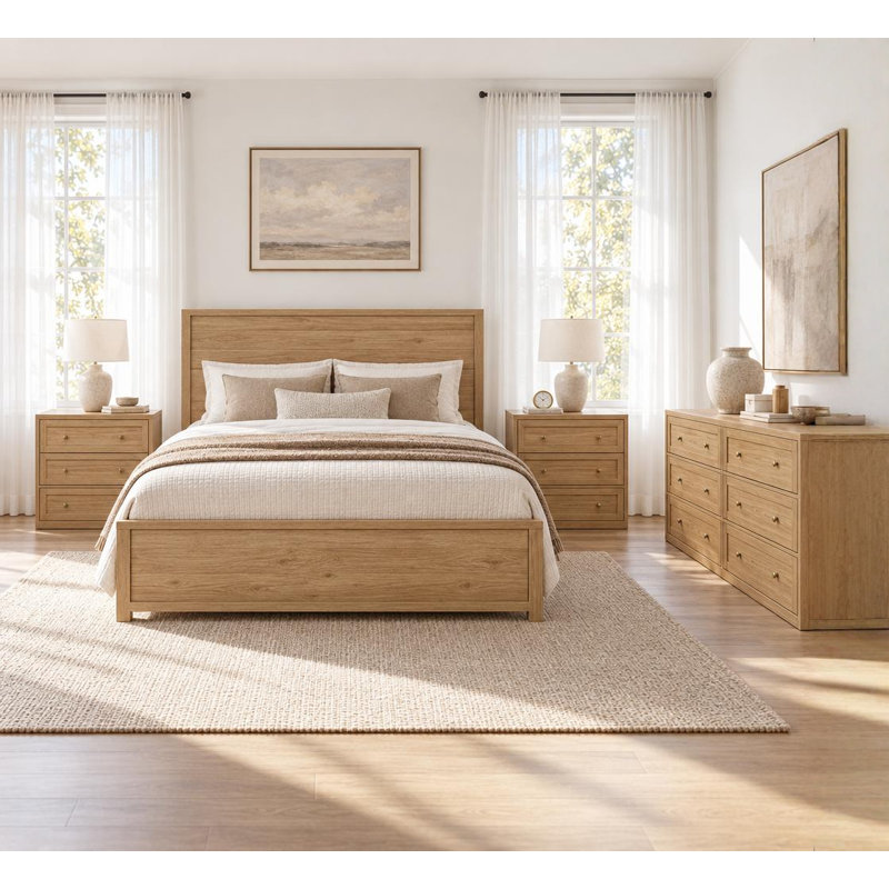 152.4 cm W Chest of 6 Drawers, Natural Oak