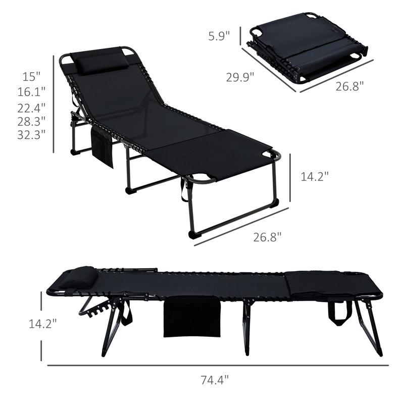Chaise longue rembourrée Avish, Noir