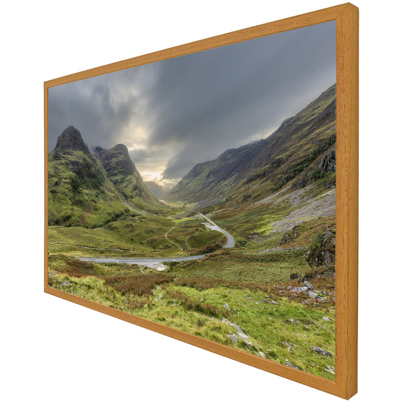 Gladbrook Scotland Highlands 1 Piece Single Picture Frame Wall Art, 76cm H x 114cm W x 4cm D, Oak Framed