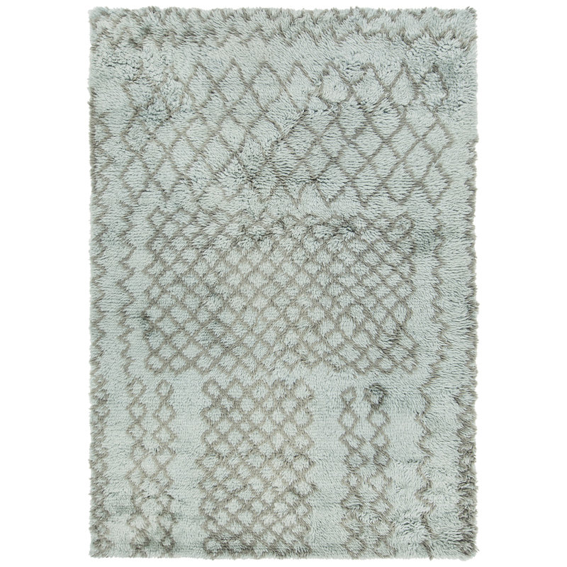 Jeri Hand Knotted Wool Geometric Area Rug, Rectangle 5' x 7'6"