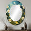 Teal blanc Buttercups Buttercup Meadow - miroir décoratif décoratif Buttercups, miroir bleu sarcelle, impression sur métal-121387254-121387886