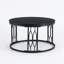 Table basse ronde en panneau de fibres à densité moyenne, conception industrielle rustique, pieds en métal robustes, table d'appoint polyvalente, table de loisirs résistante à l'usure, aux égratignures, faible entretien, longue durée de vie