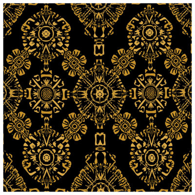 Ornate Gold Motif Double Sided Throw Pillows