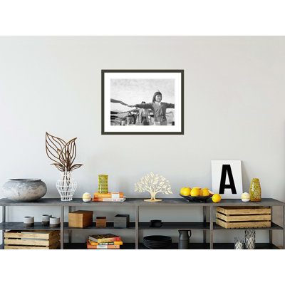 Calesthenics [sic] Female interns practicing calisthenics at Manzanar internment camp by Ansel Adams -Framed Giclee Print