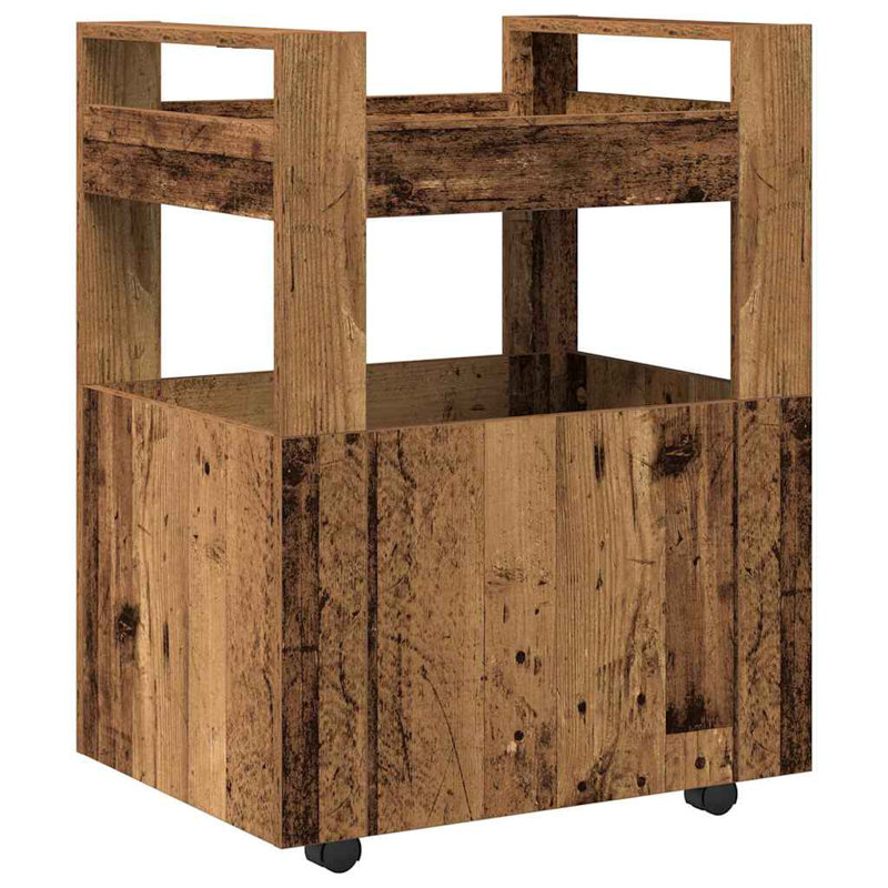 Kitchen Trolley Engineered Wood Organiser Food Tea Rack Multi Colours, Old wood