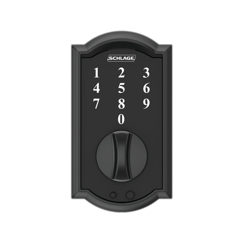 Schlage Touch Keyless Touchscreen Deadbolt with Camelot Trim, Matte Black