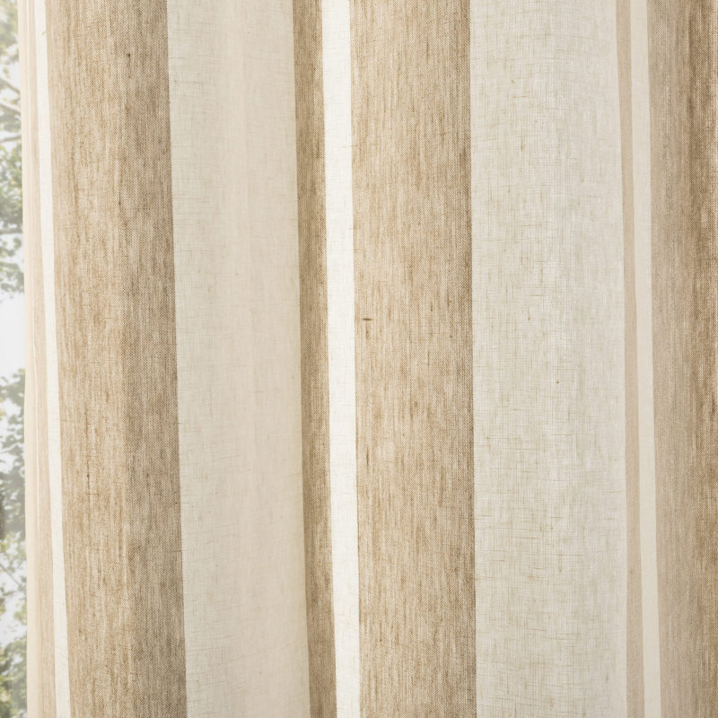 Charlotte 100% Linen Semi Sheer Curtain Single Panel, 52" W x 84" L
