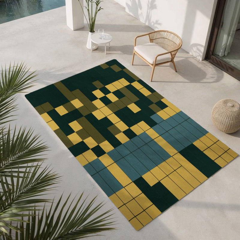 Earthly Bits Indoor And Outdoor Area Rug, Rectangle 1'6" x 2'6"