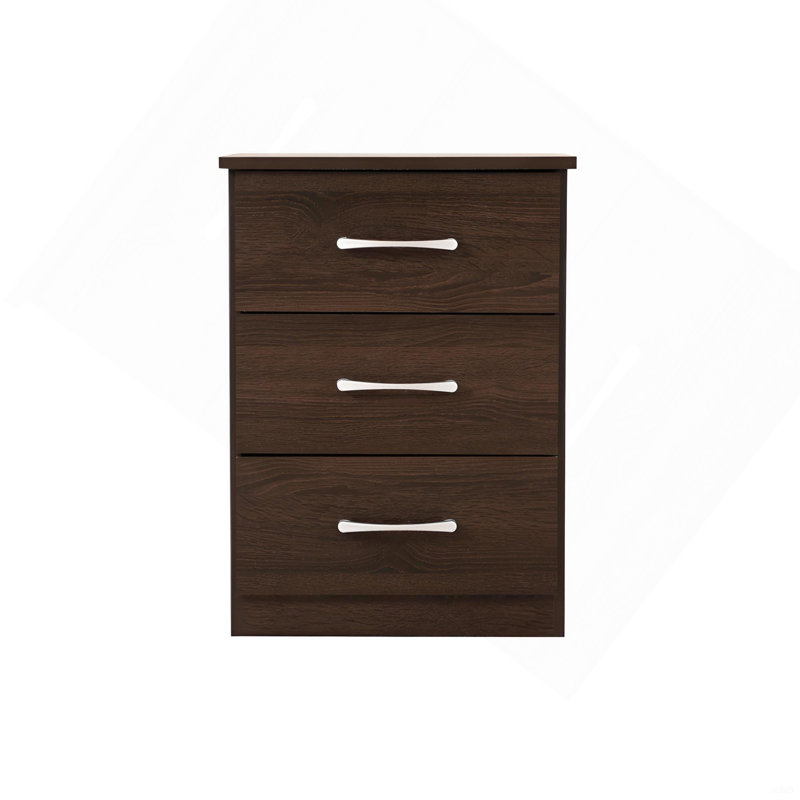 Contemporary Wenge Nightstand With Drawer, Brown