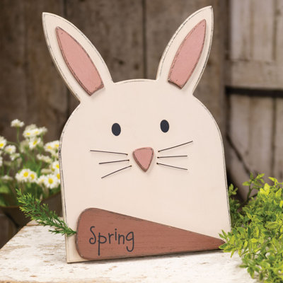 Layered Bunny Head w/Spring Carrot Easel