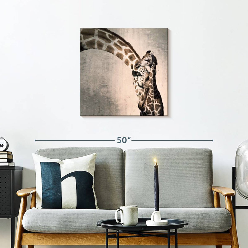Brampt, mère et fils, girafe, H 24 po x l 24 po