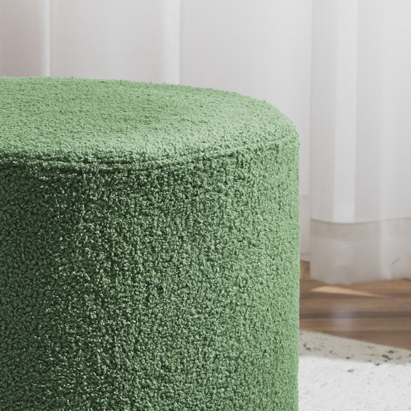 Pouf rembourré 17,7 po x 17,7 po x 13,8 po, Green Teddy