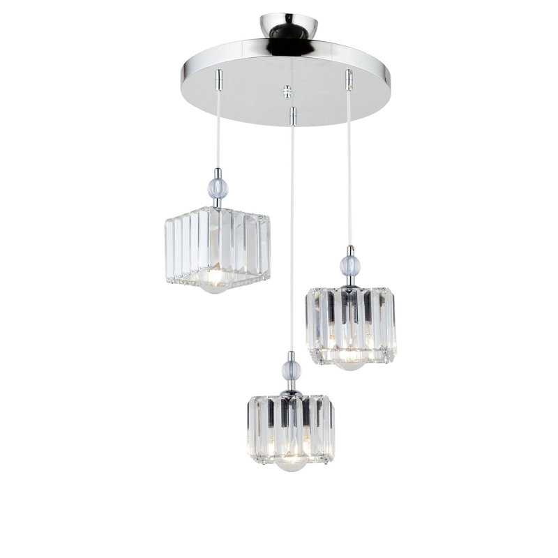 Luminaire suspendu carré à 3 lumières Enlow