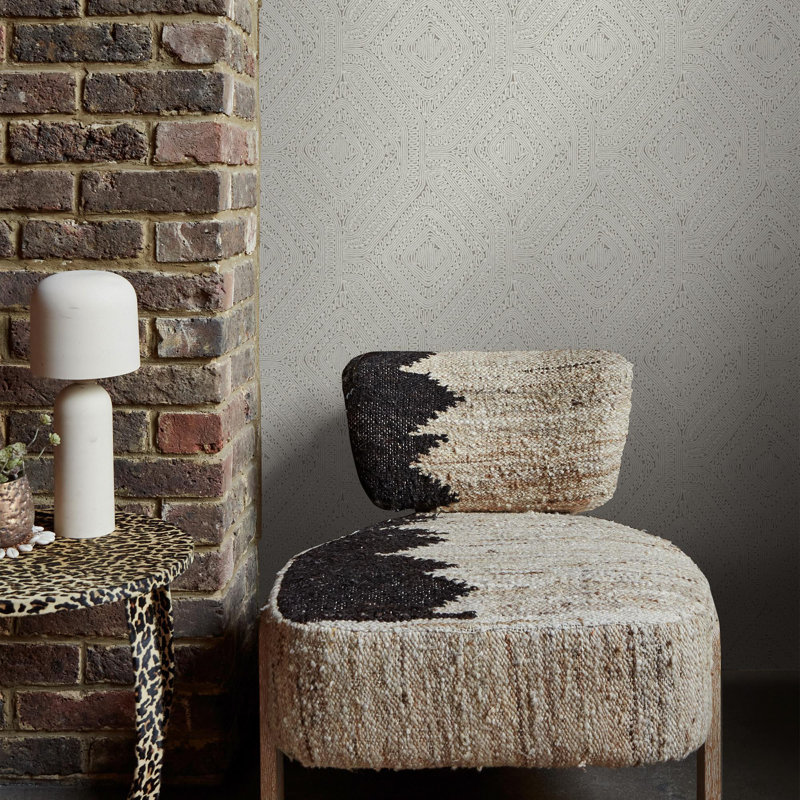 Abigail Ahern Artisan Weave 10m x 52cm Textured Matte Wallpaper Roll, Cream