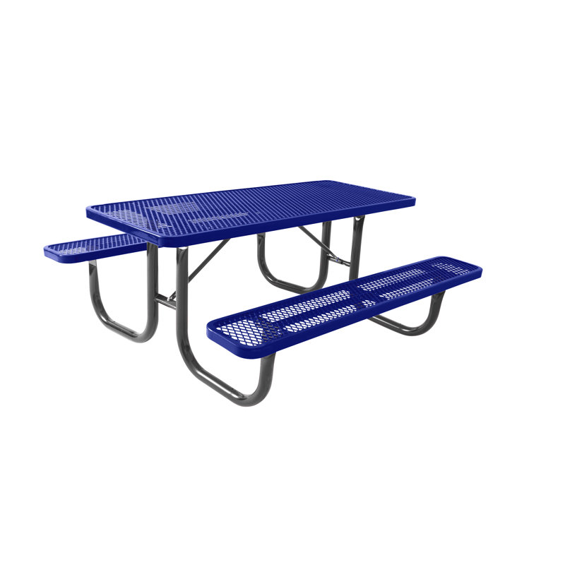 Picnic Table, Blue/Blue, 30" H x 70" W x 96" L